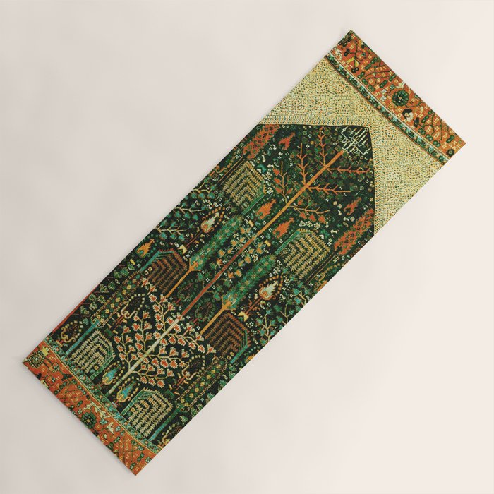 Weeping Willow Antique Bijar Persian Rug Print Yoga Mat Gallery Image 1