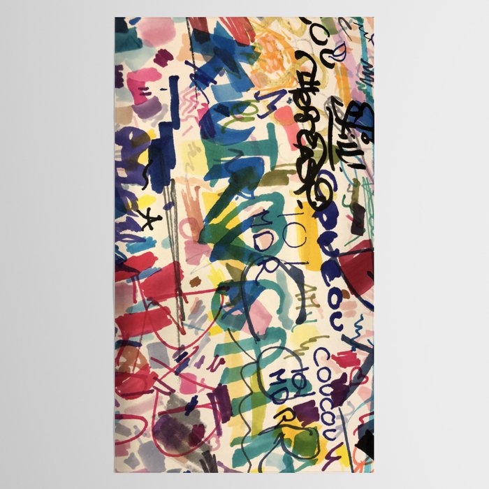 Urban Graffiti Paper Street Art Tablecloth Gallery Image 2