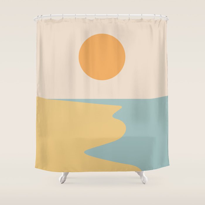 Ocean Sunset Sunrise II Shower Curtain Gallery Image 1