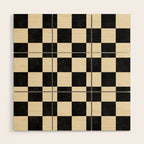 Checkers - Black and Cream Wood Wall Art Gallery Image 1