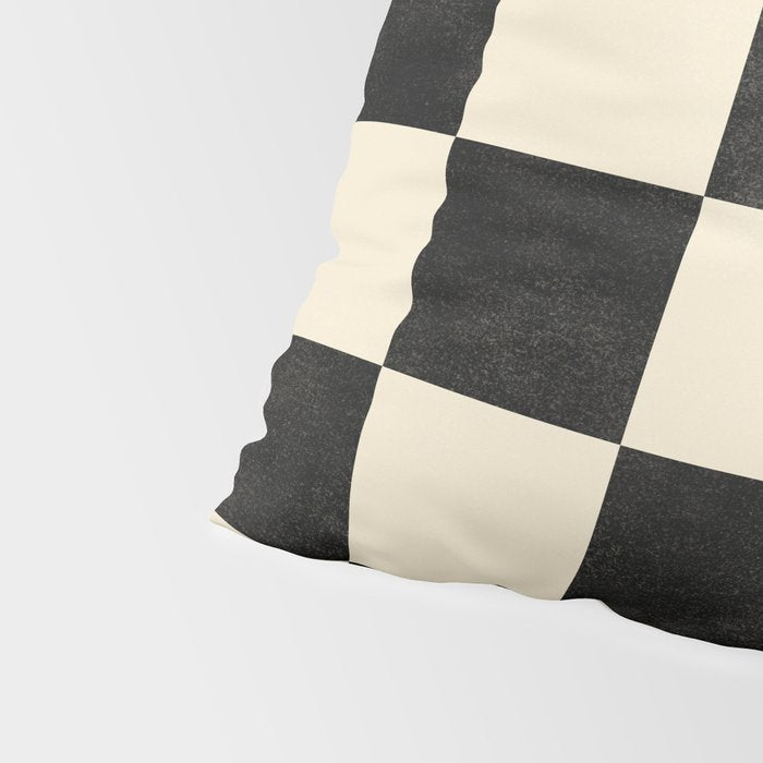 Checkers - Black and Cream Pillow Sham Gallery Image 4