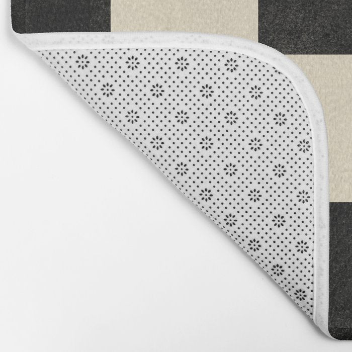 Checkers - Black and Cream Bath Mat Gallery Image 2