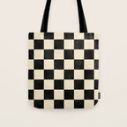 Checkers - Black and Cream Tote Bag Gallery Image 1