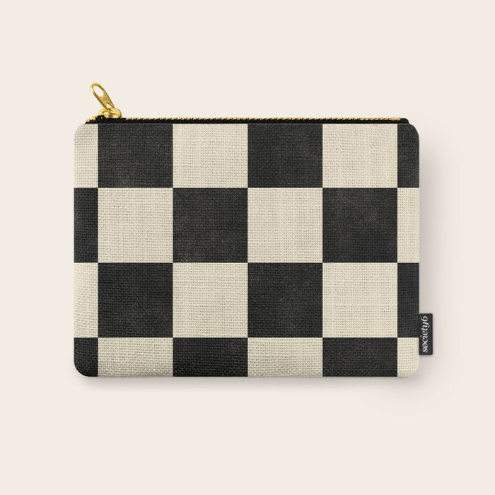 Checkers - Black and Cream Carry All Pouch Gallery Image 1
