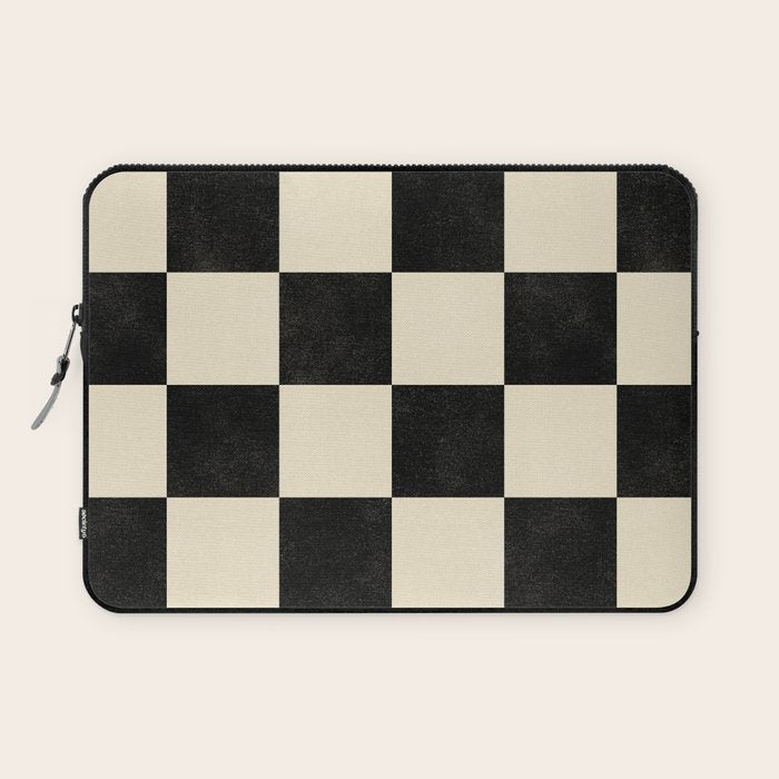 Checkers - Black and Cream Laptop Sleeve Gallery Image 1