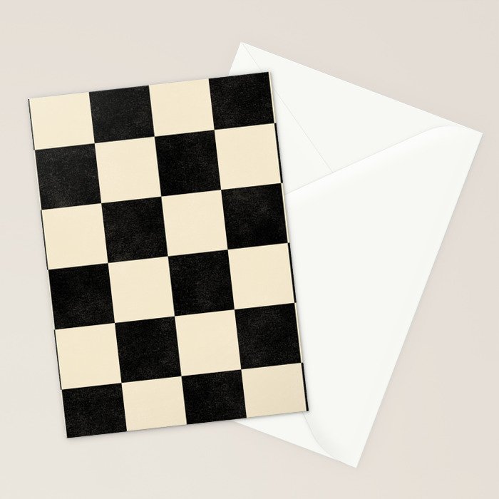 Checkers - Black and Cream Stationery Card Gallery Image 2