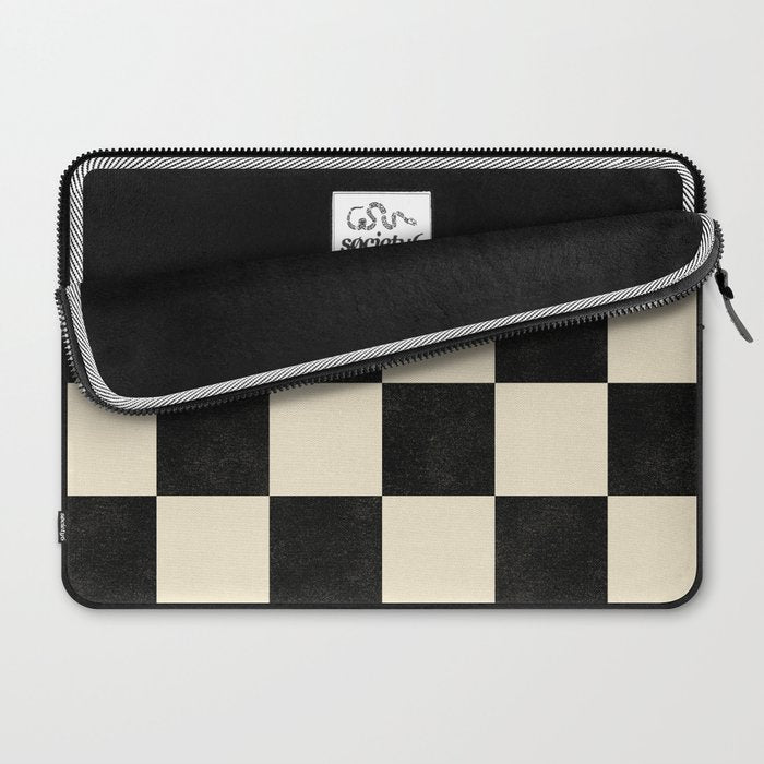 Checkers - Black and Cream Laptop Sleeve Gallery Image 2