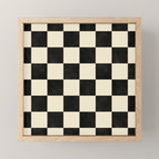 Checkers - Black and Cream Mini Art Print Gallery Image 1