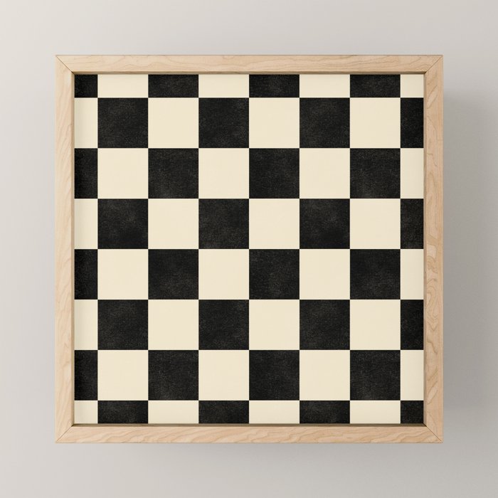 Checkers - Black and Cream Mini Art Print Gallery Image 1
