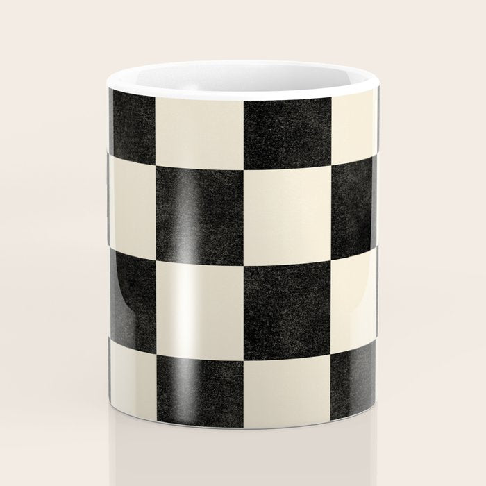 Checkers - Black and Cream Coffee Mug Gallery Image 4