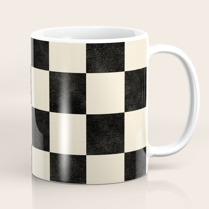 Checkers - Black and Cream Coffee Mug Gallery Image 1