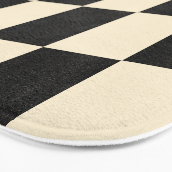 Checkers - Black and Cream Bath Mat Gallery Image 3