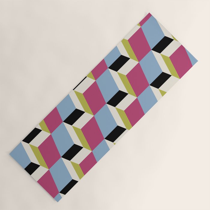 Cuboid Geometric Abstract Shapes Pattern XXXIV Yoga Mat Gallery Image 1