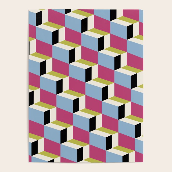 Cuboid Geometric Abstract Shapes Pattern XXXIV Poster Gallery Image 4