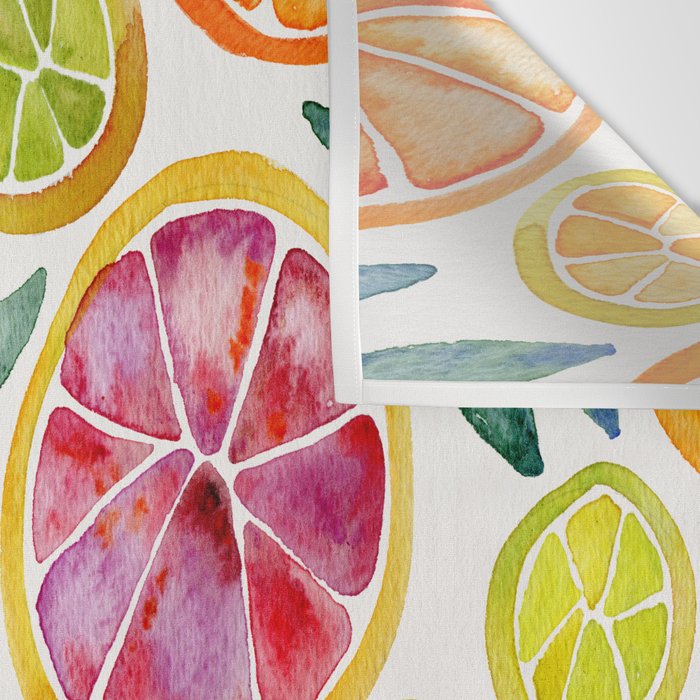 Sliced Citrus Watercolor Wall Tapestry Gallery Image 3