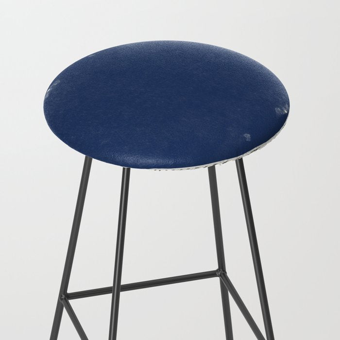 Navy Blue Woodblock  Stool Gallery Image 2