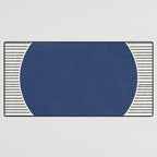 Navy Blue Woodblock  Desk Mat Gallery Image 3