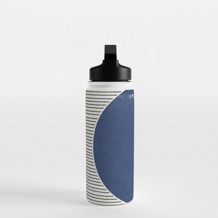 Navy Blue Woodblock  Water Bottle Gallery Image 3