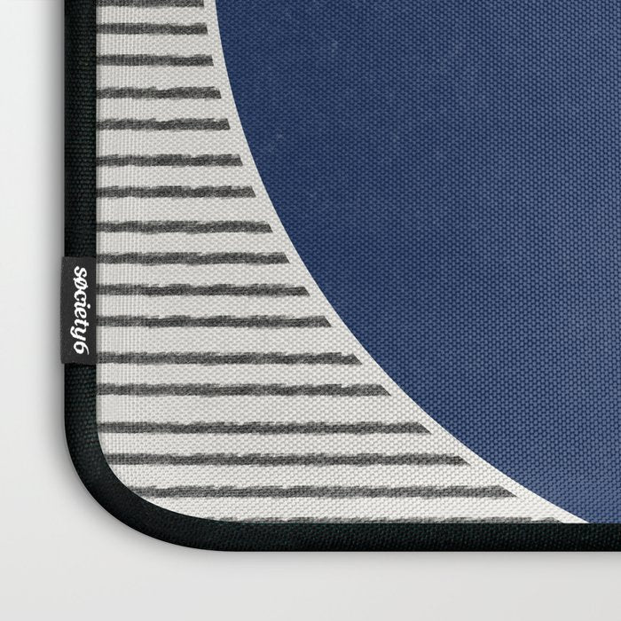 Navy Blue Woodblock  Laptop Sleeve Gallery Image 3