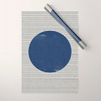 Navy Blue Woodblock  Wrapping Paper Gallery Image 1