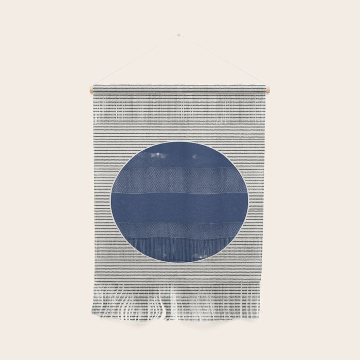 Navy Blue Woodblock  Wall Hanging Gallery Image 1