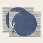 Navy Blue Woodblock  Placemat Gallery Image 1