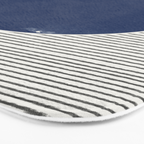 Navy Blue Woodblock  Bath Mat Gallery Image 3