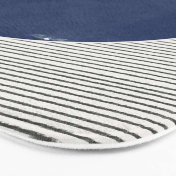 Navy Blue Woodblock  Bath Mat Gallery Image 3
