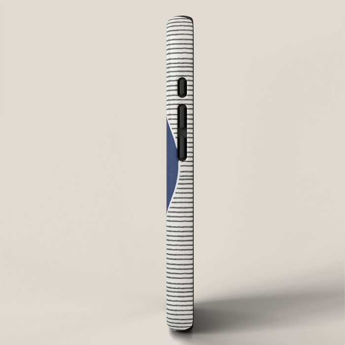 Navy Blue Woodblock  iPhone Case Gallery Image 2