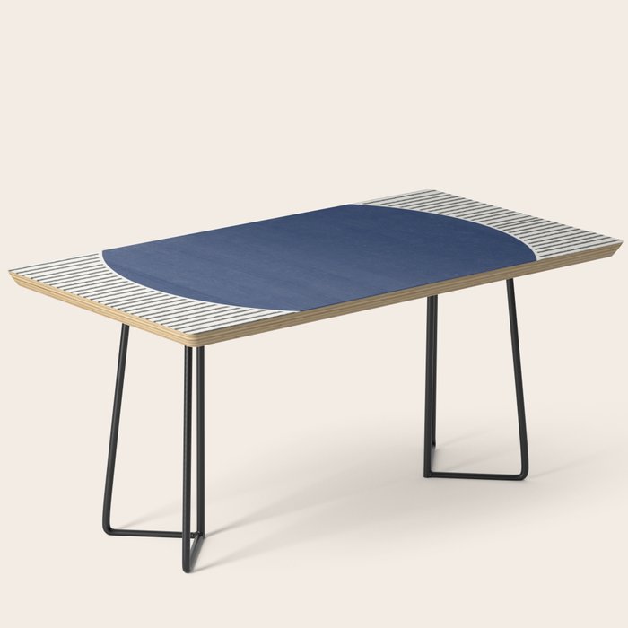 Navy Blue Woodblock  Coffee Table Gallery Image 1