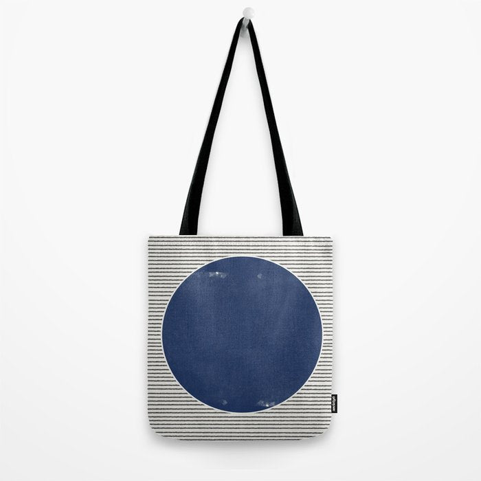 Navy Blue Woodblock  Tote Bag Gallery Image 2