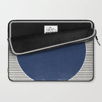 Navy Blue Woodblock  Laptop Sleeve Gallery Image 2