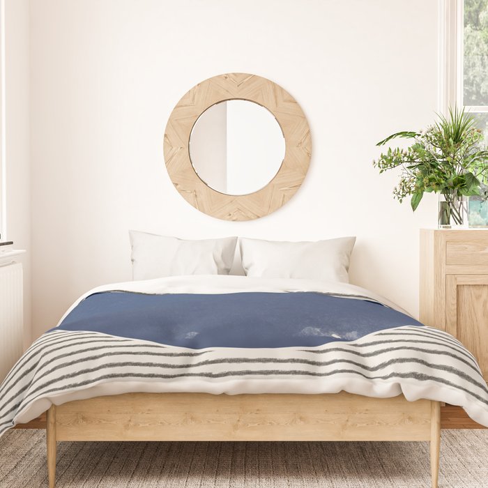 Navy Blue Woodblock  Duvet Cover Gallery Image 3