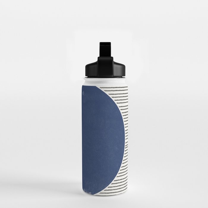 Navy Blue Woodblock  Water Bottle Gallery Image 2