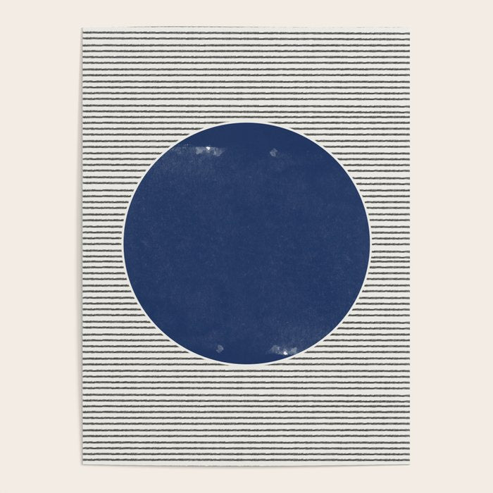 Navy Blue Woodblock  Poster Gallery Image 4