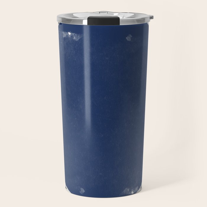 Navy Blue Woodblock  Travel Mug Gallery Image 1