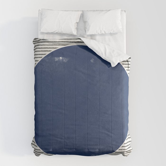 Navy Blue Woodblock  Comforter Gallery Image 1