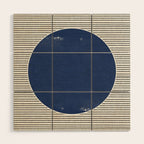 Navy Blue Woodblock  Wood Wall Art Gallery Image 1