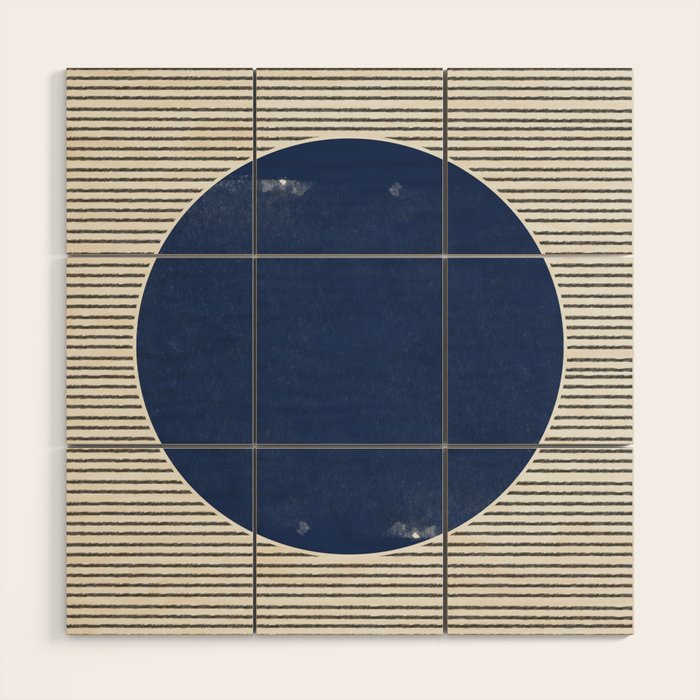 Navy Blue Woodblock  Wood Wall Art Gallery Image 1