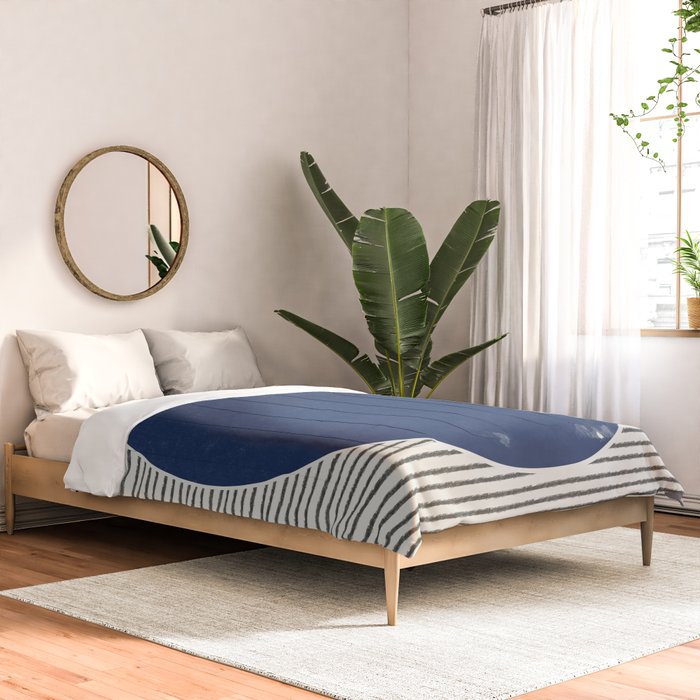 Navy Blue Woodblock  Comforter Gallery Image 2