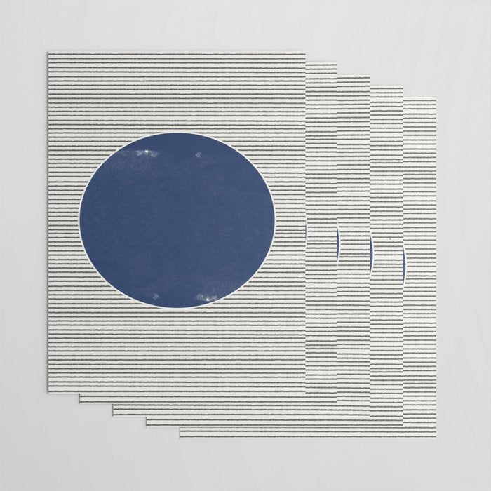 Navy Blue Woodblock  Wrapping Paper Gallery Image 3