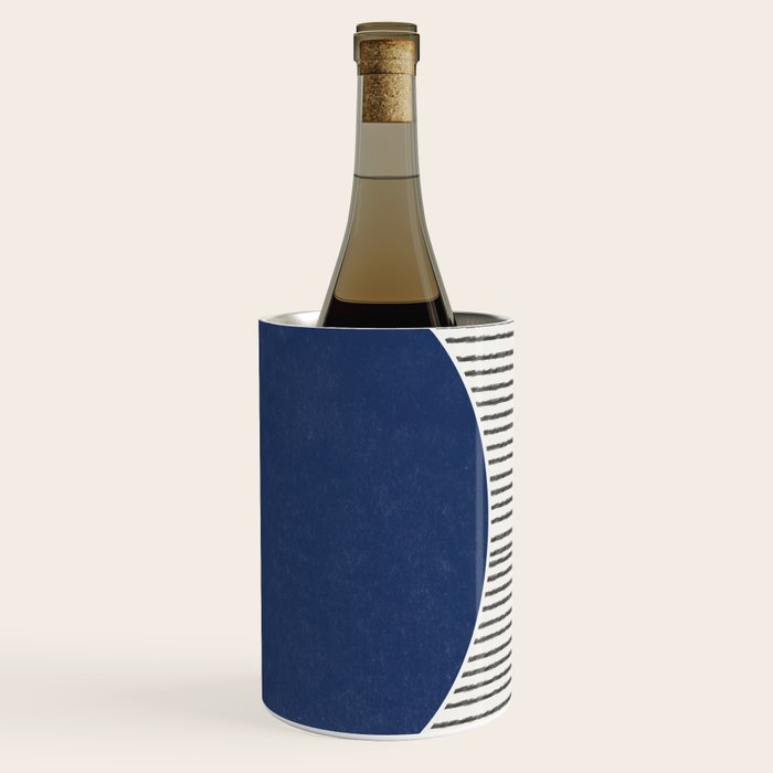 Navy Blue Woodblock  Wine Chiller Gallery Image 3