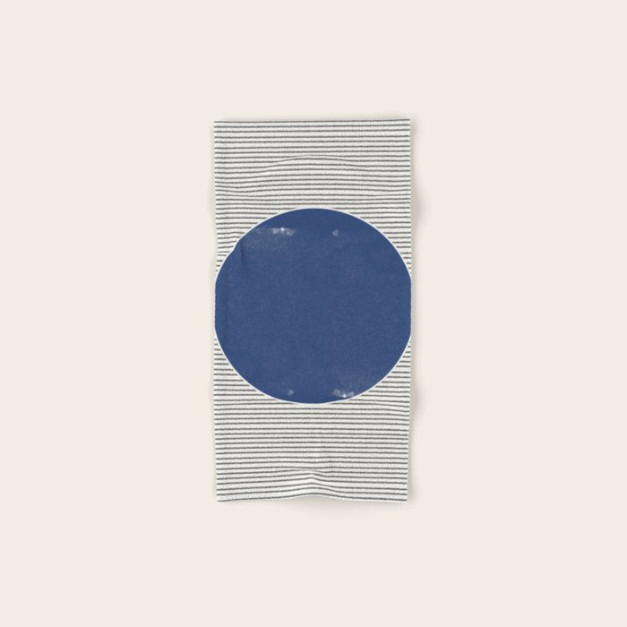 Navy Blue Woodblock  Bath Towel Gallery Image 1