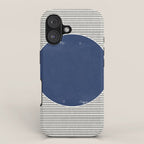 Navy Blue Woodblock  iPhone Case Gallery Image 1