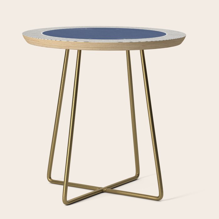 Navy Blue Woodblock  Side Table Gallery Image 1