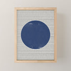 Navy Blue Woodblock  Mini Art Print Gallery Image 1
