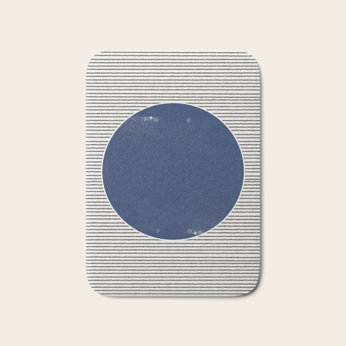 Navy Blue Woodblock  Bath Mat Gallery Image 1