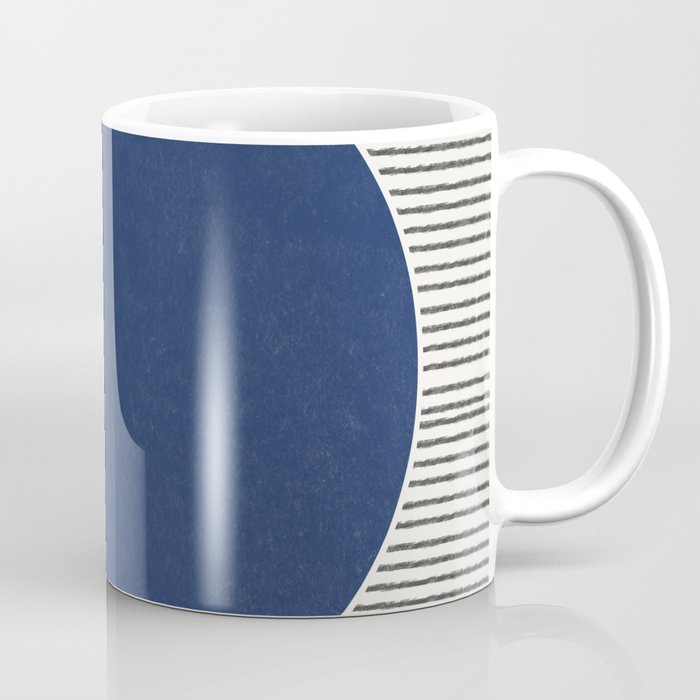 Navy Blue Woodblock  Coffee Mug Gallery Image 1