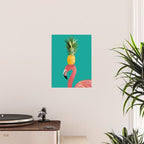 Flamingo Vibes |Tropical Pink Bird Pineapple on Head| Renee Davis Poster Gallery Image 2