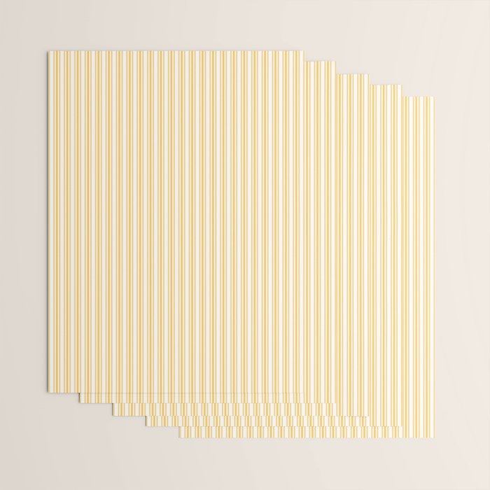 Classic Small Yellow Butter French Mattress Ticking Double Stripes Wrapping Paper Gallery Image 3